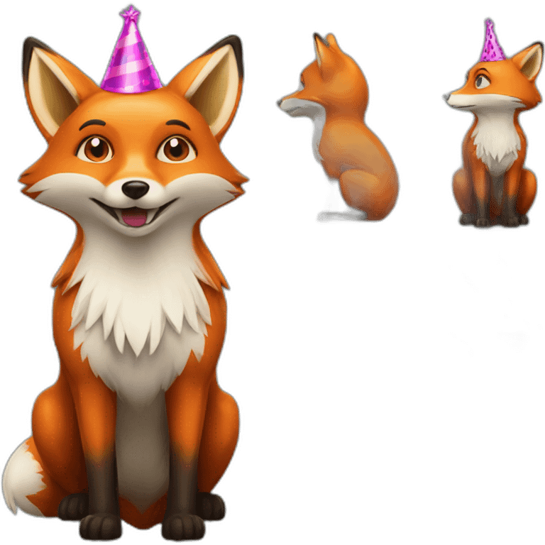 Fox with party hat emoji