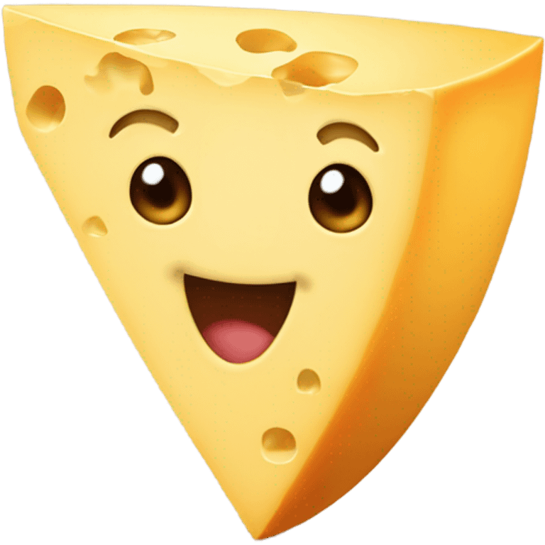 Wedge of cheese, smiling, in love, bashful, swoon emoji