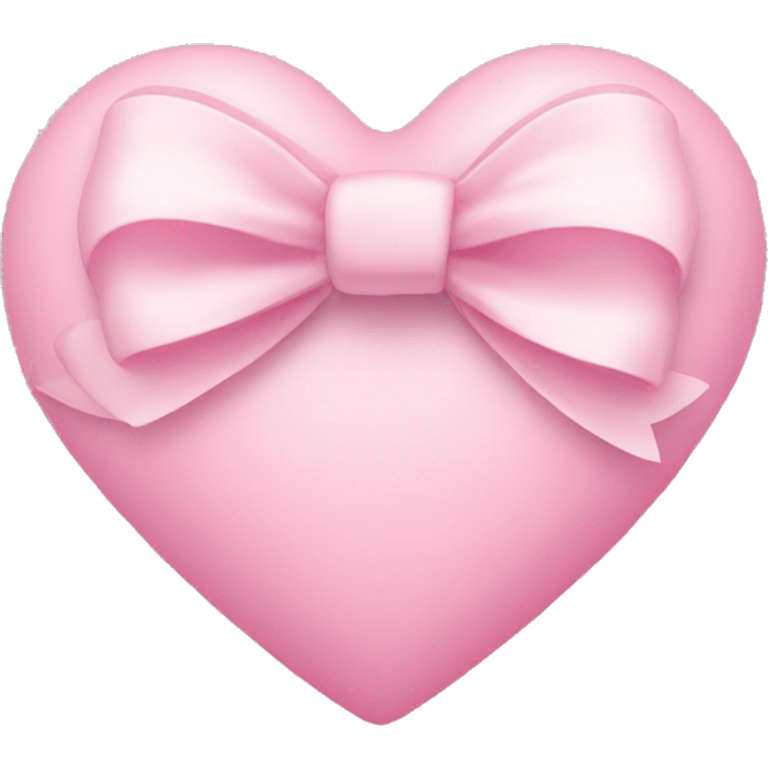 soft pink heart with bow on it emoji