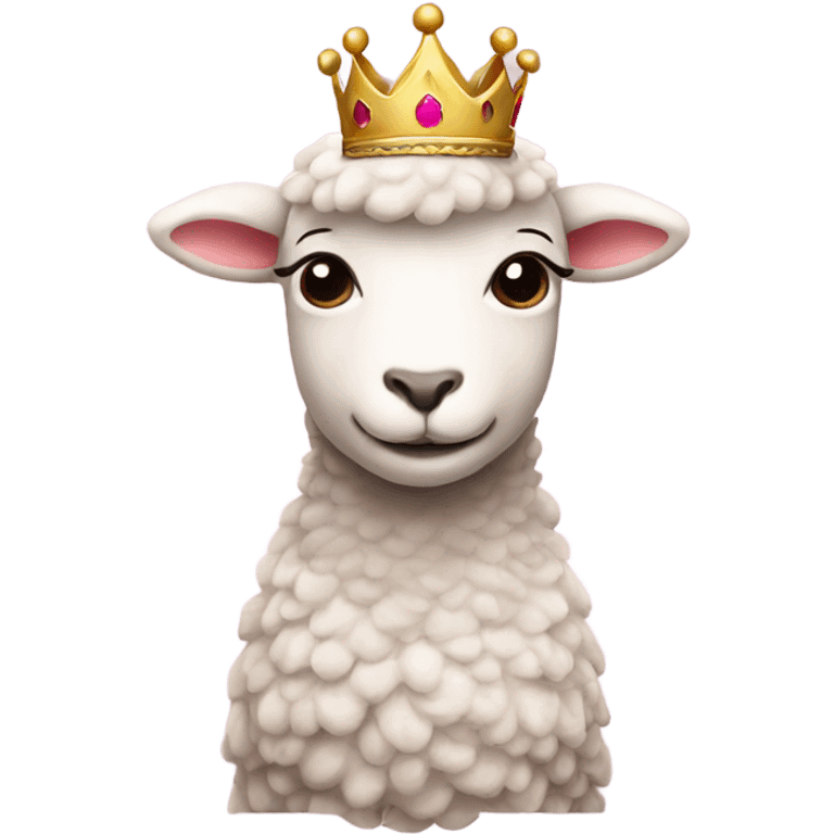 Pink lamb with crown emoji