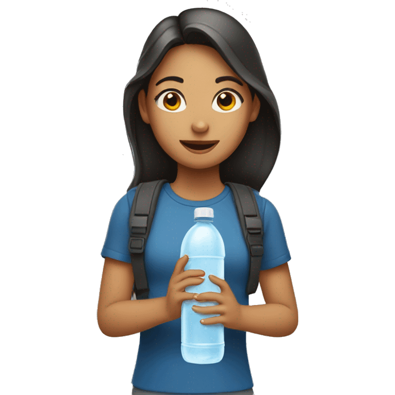 girl holding a water bottle emoji