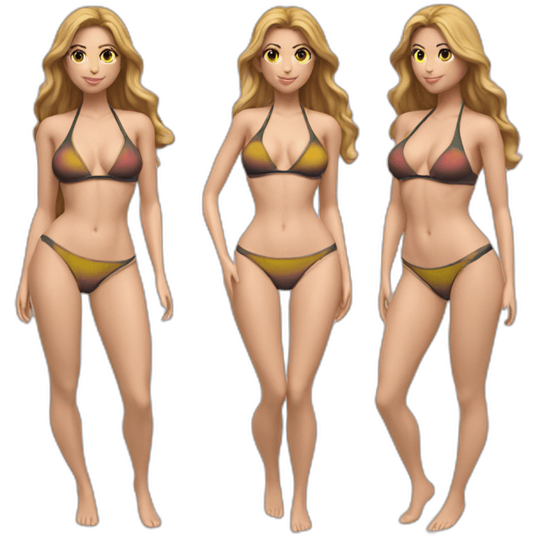 Sexy pose soft-fit Caucasian woman bikini (beach body) bed emoji