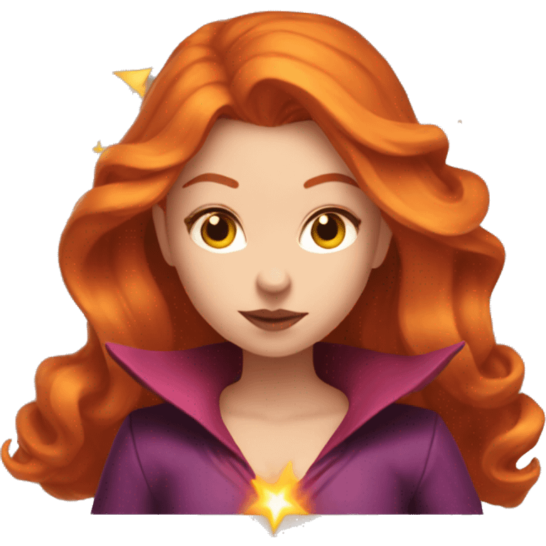 orange hair scarlet witch with magic emoji