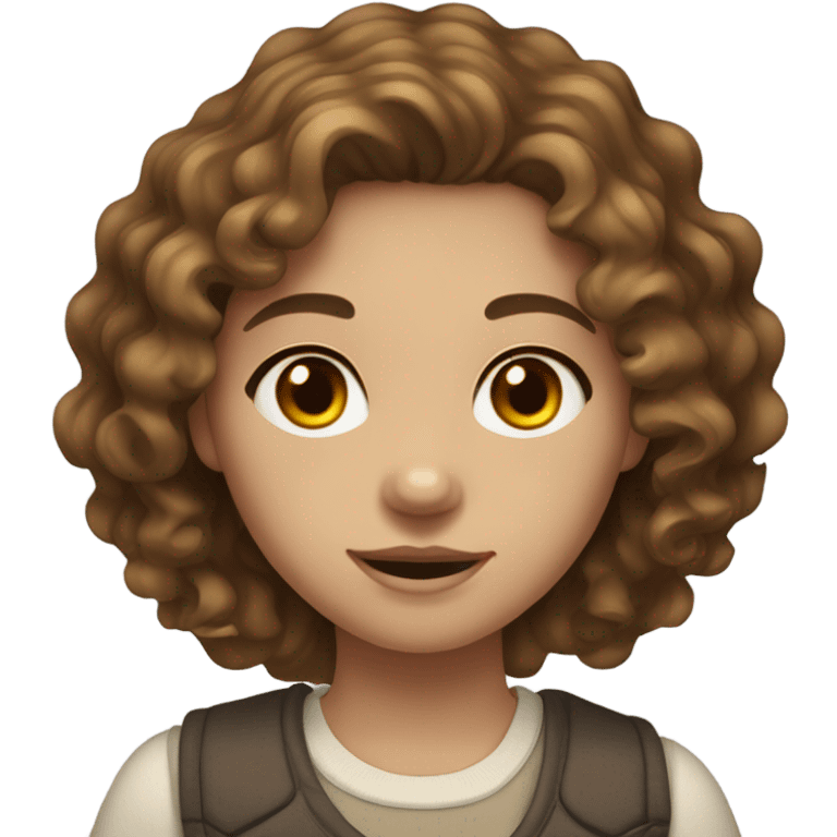 girl with wavy brown hair, hazel eyes and very light skin emoji