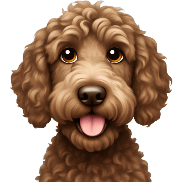 Brown labradoodle emoji