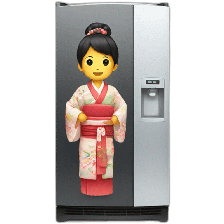 fridge with a kimono emoji