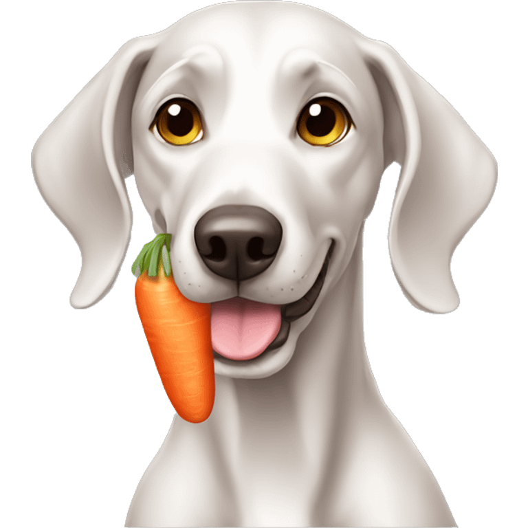 weim dog eat carrrot emoji