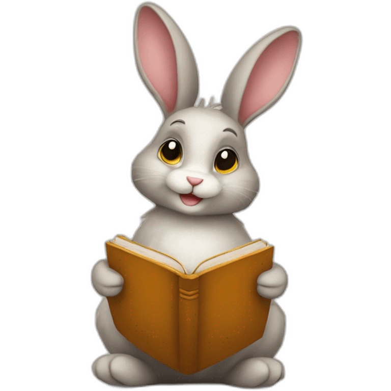 bunny with book emoji