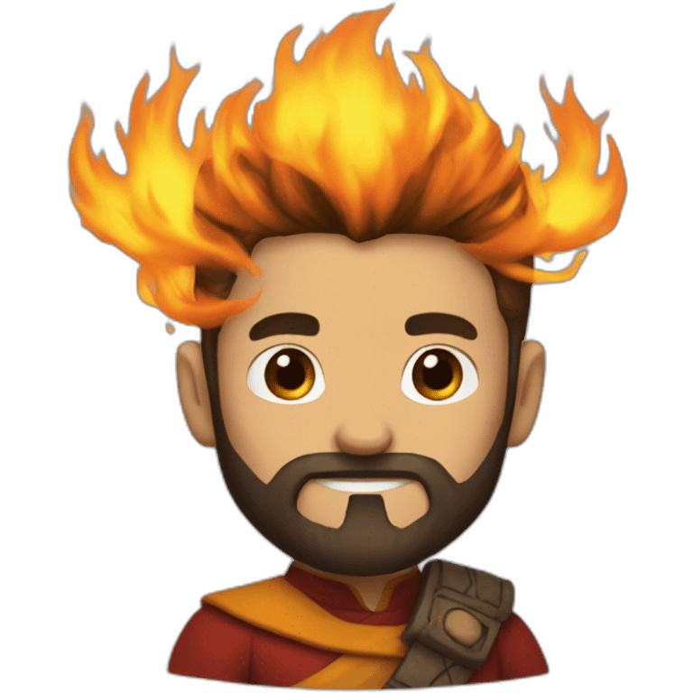 Fire Bender with beard emoji