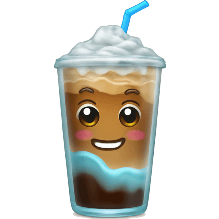 Iced coffee in wavey glass emoji