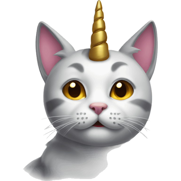 Cat with a unicorn horn emoji