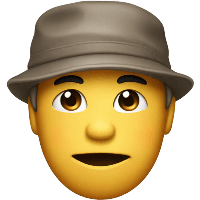 Emoji with backwards hat one raised eyebrow biting their lip and scratching their chin emoji