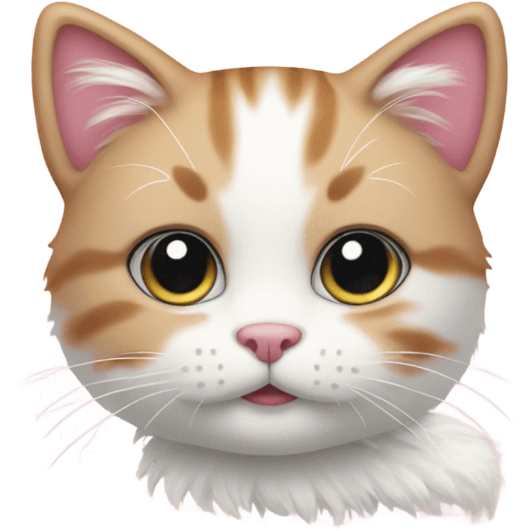 cute cat soft pink and white emoji