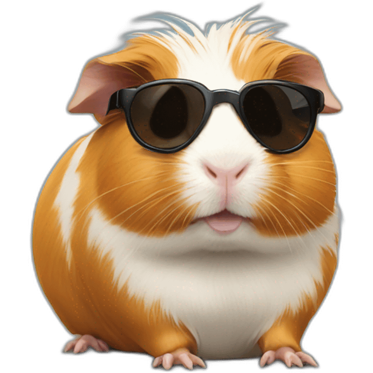 Guinea pig with sun glass emoji