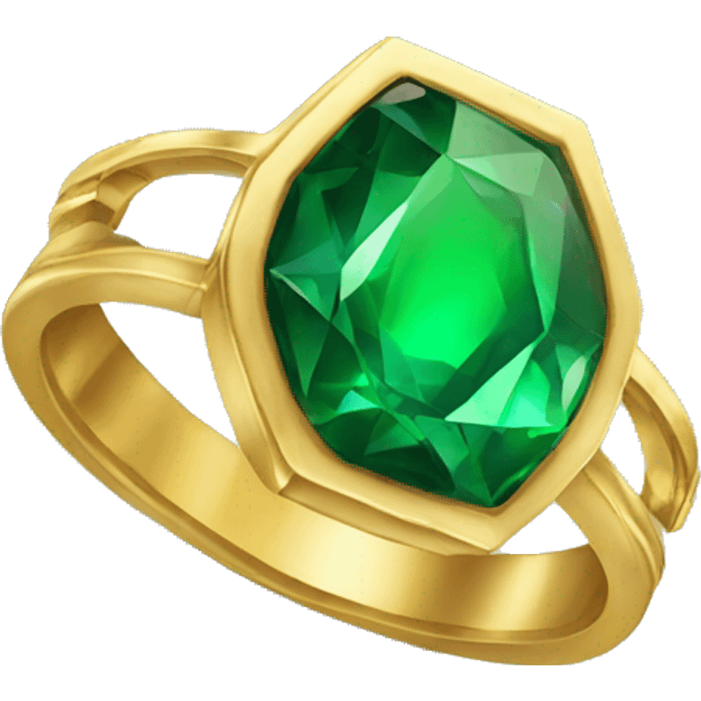 golden ring with an emerald  emoji