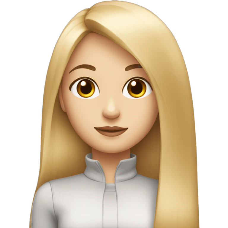 a girl with straight hair of medium length, slender and beautiful emoji