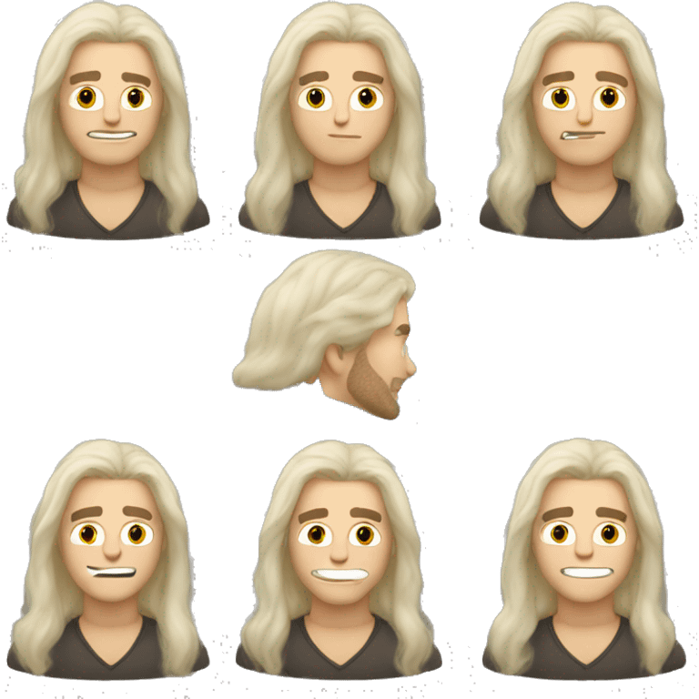 czech hot guy with long whiteish hair emoji