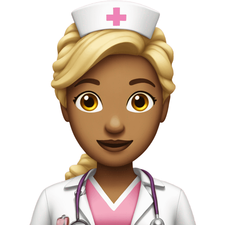 Pretty nurse in pink emoji