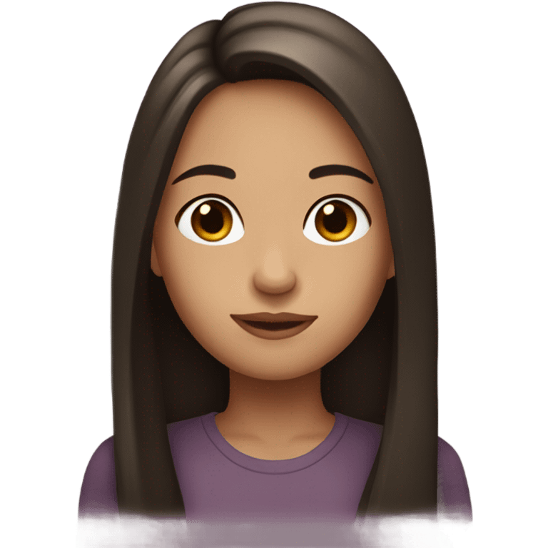 Girl with long dark brown hair  emoji