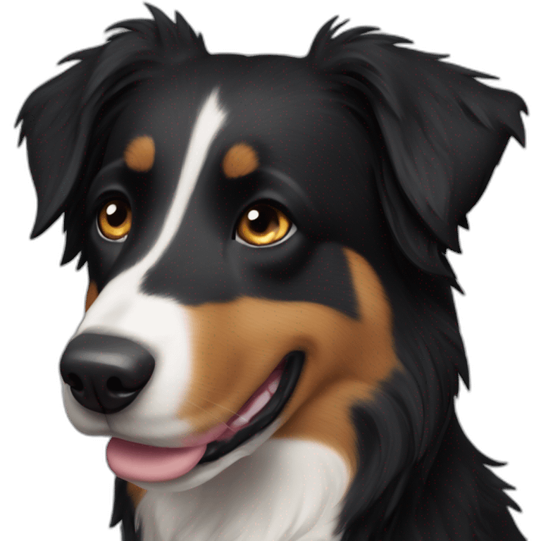 border collie crossbred beauceron completely black with short hair emoji