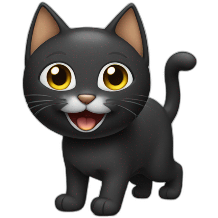 Gato preto chorando emoji