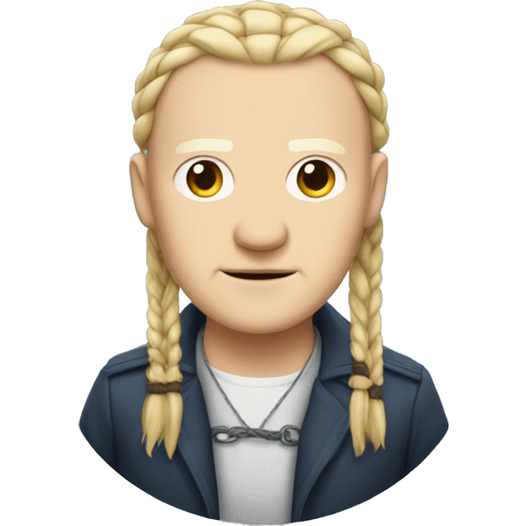 Tobias Whale with knotless braids emoji