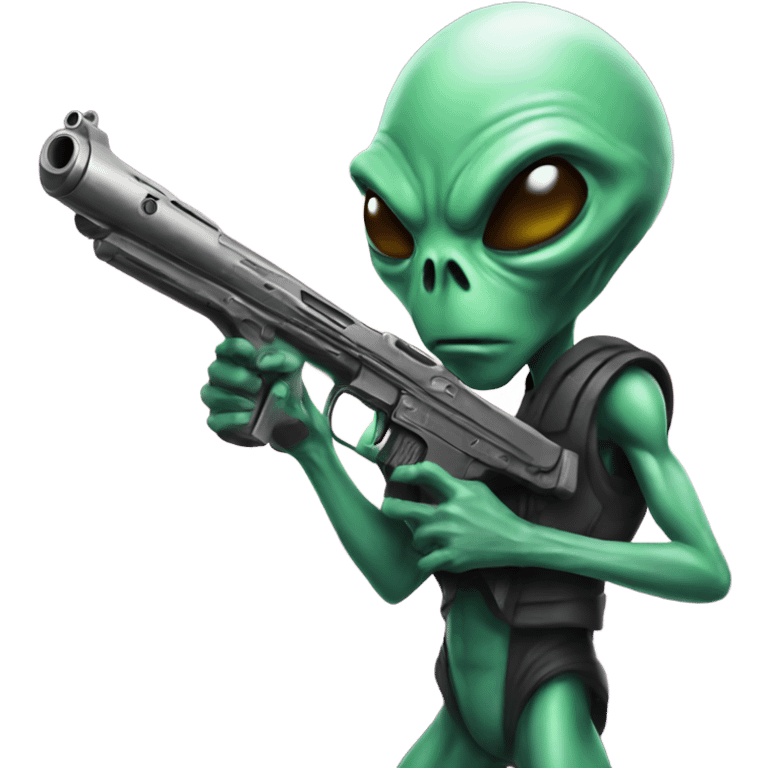 Alien with gun  emoji