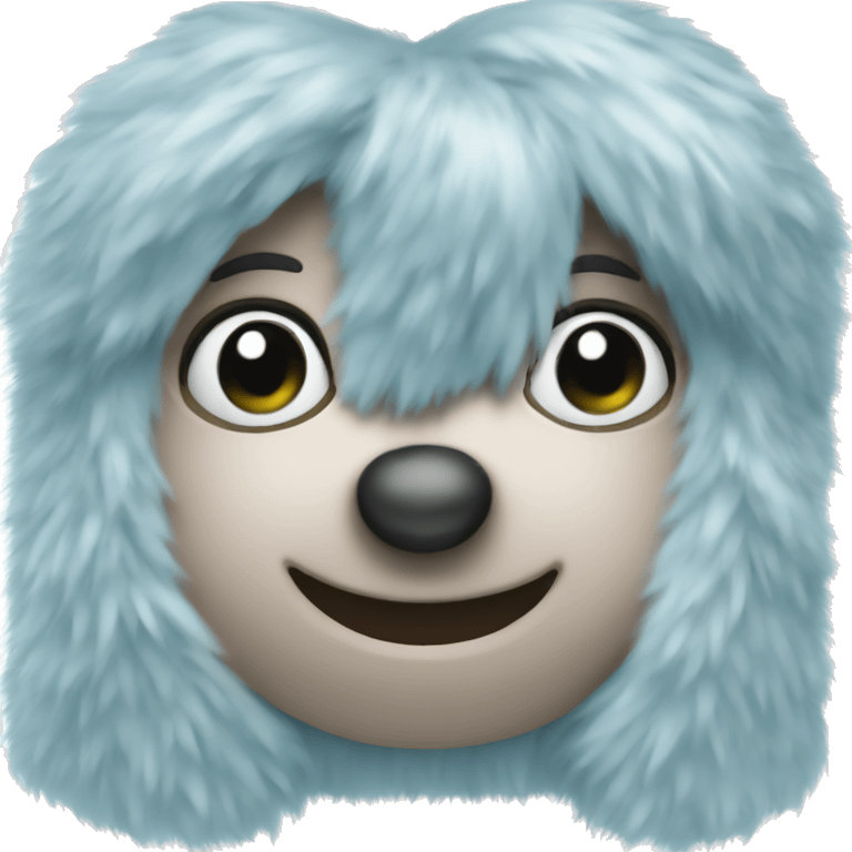 3d fuzzy blue bow emoji