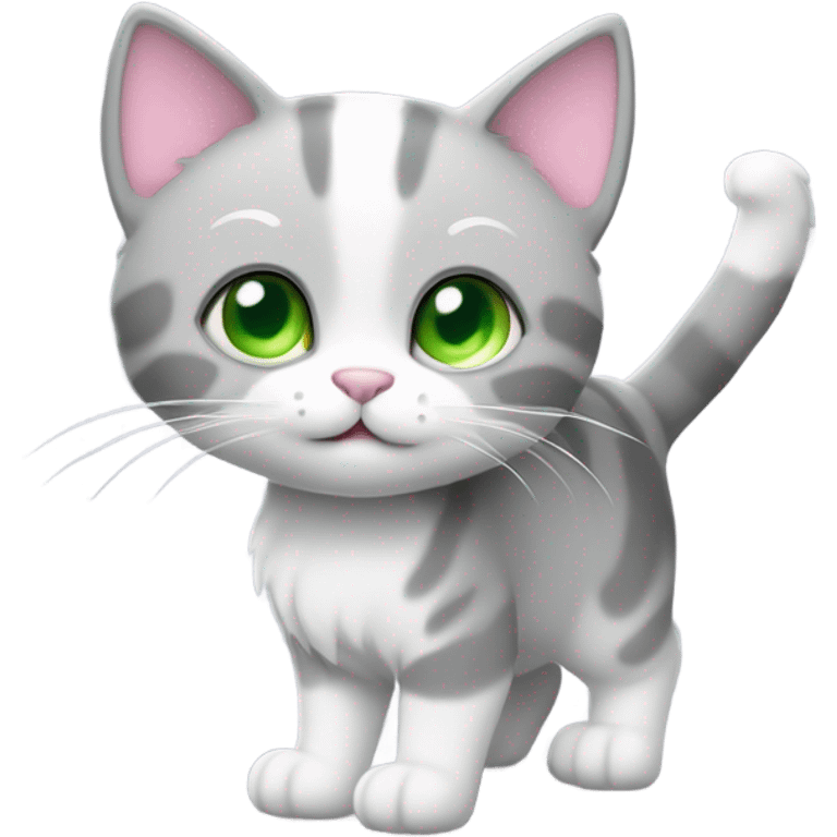 grey and white cat emoji