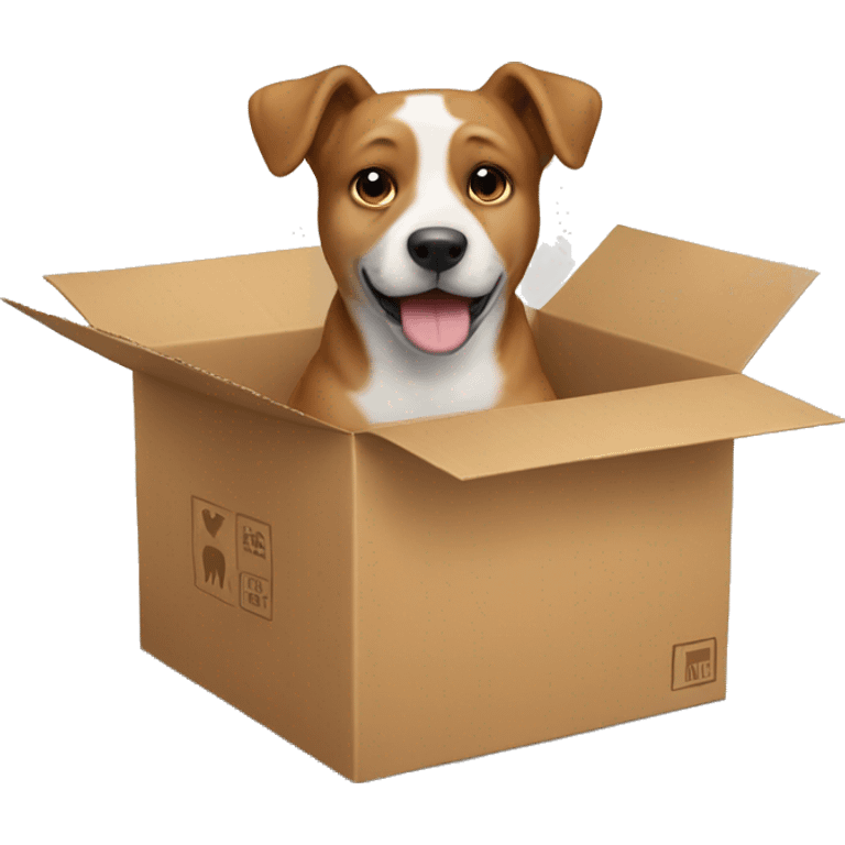 A dog in a box  emoji