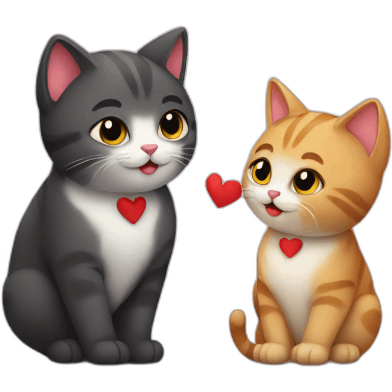 Cats in love emoji