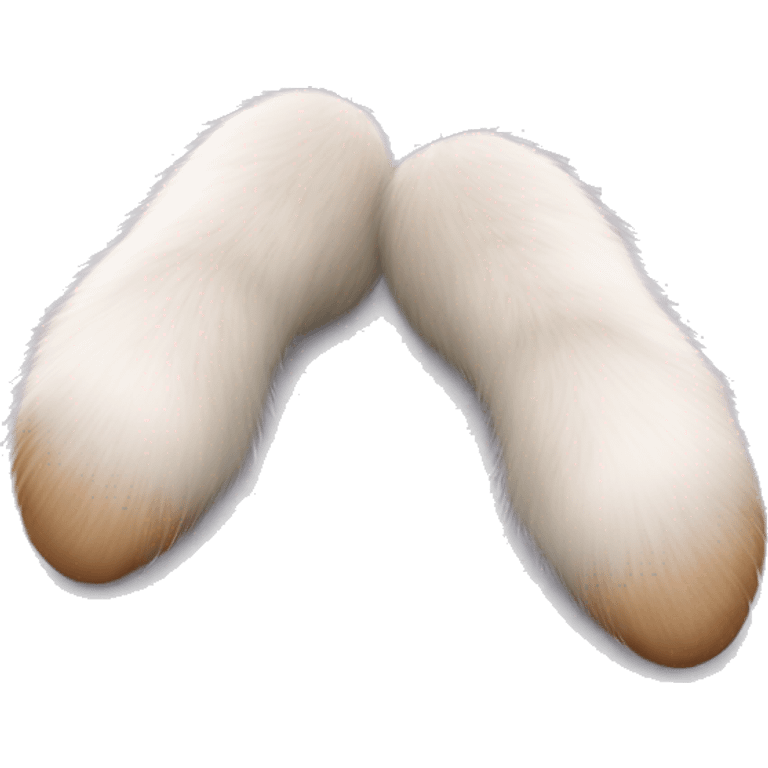 Realistic bunny tail and feet isolated.  emoji