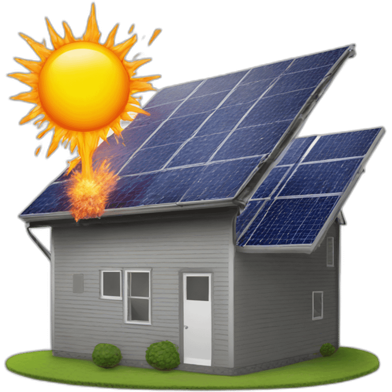 A solar energy panel explotion emoji