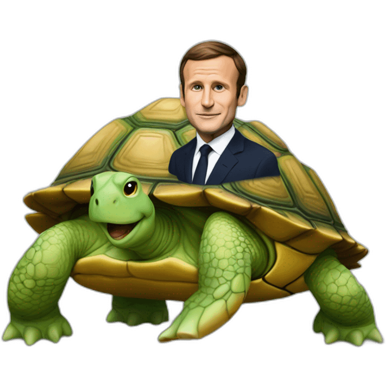 macron sur une tortue emoji