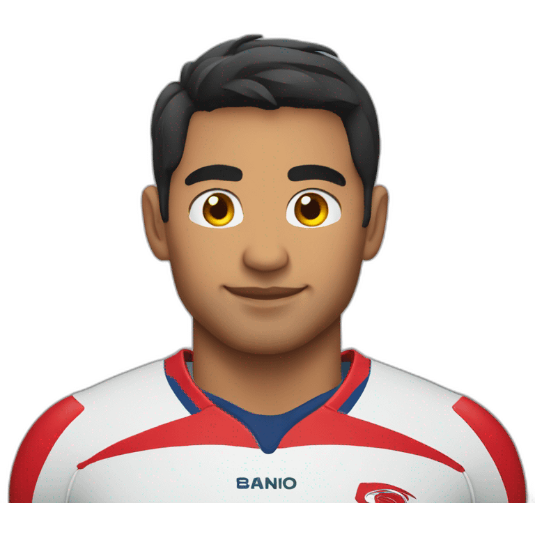 hispanic rugby player with heart emoji