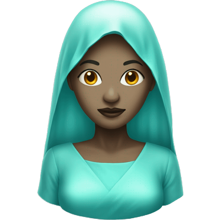 Woman ghost dressed in turquoise emoji