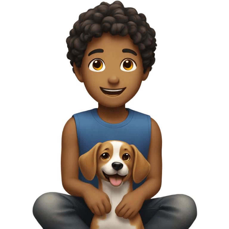 boy with dog emoji