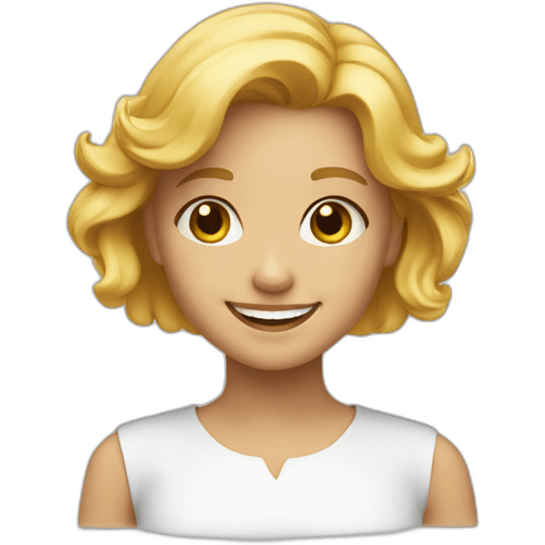 Happy golden haired girl emoji