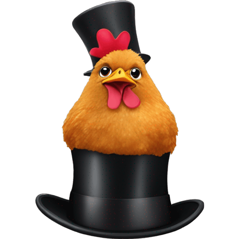 chicken nugget with top hat emoji