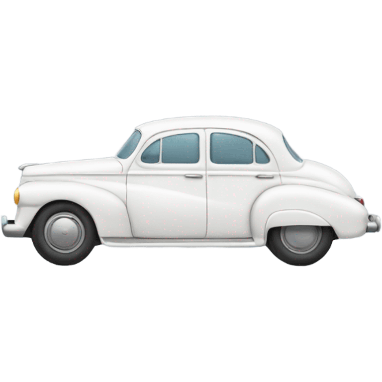 white old car side view emoji