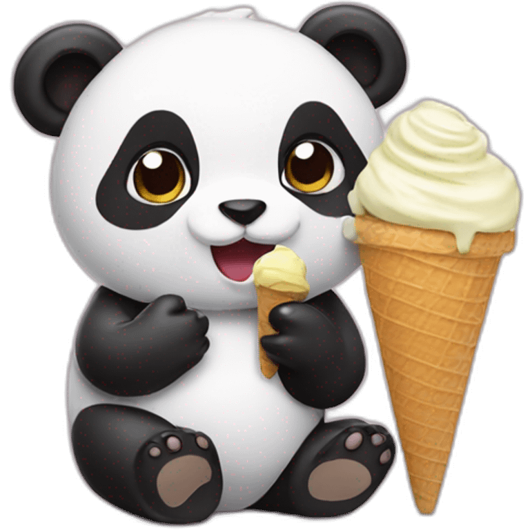 Panda eating ice cream emoji