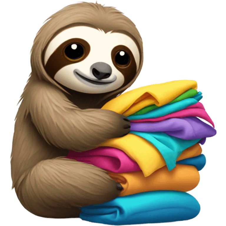 Sloth folding clothes emoji