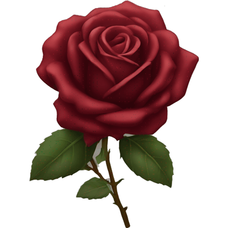 Dark red rose with black bow around stem emoji