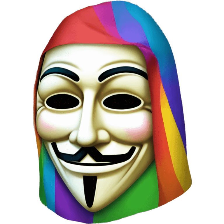 guy fawkes mask containing a colorful st basils cathedral emoji