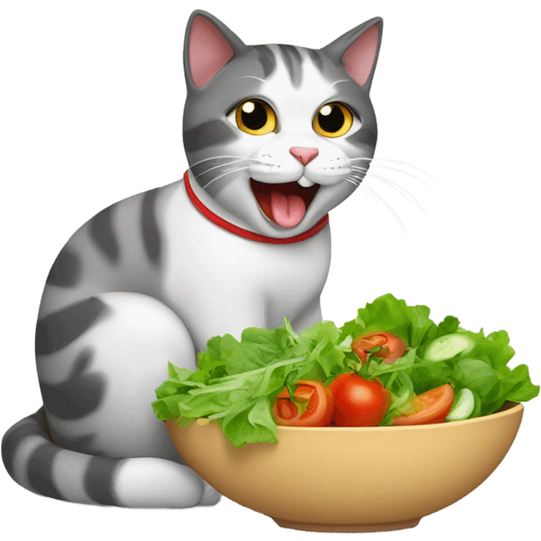 cat eating a salad  emoji