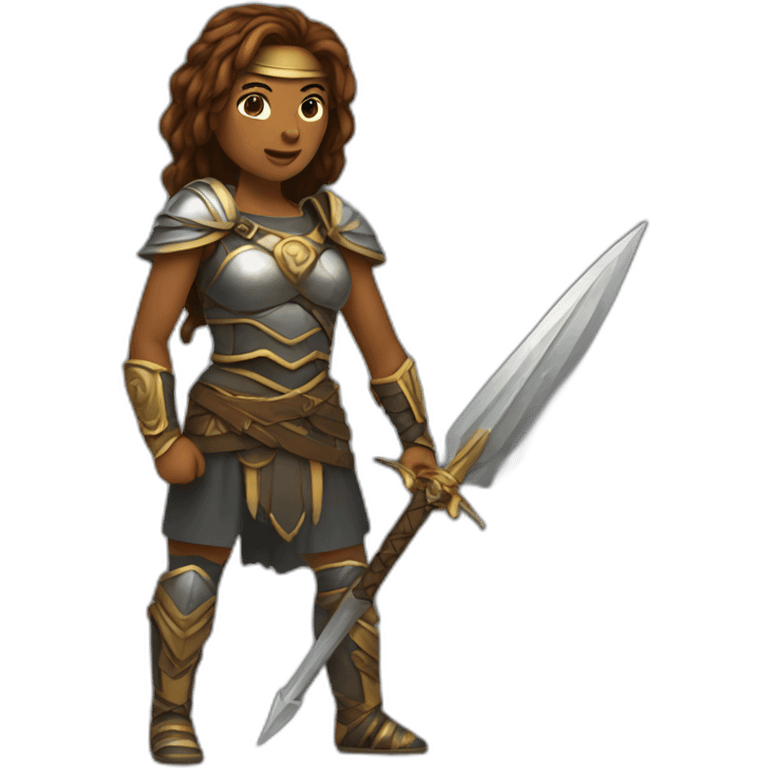 female warrior with a sord emoji