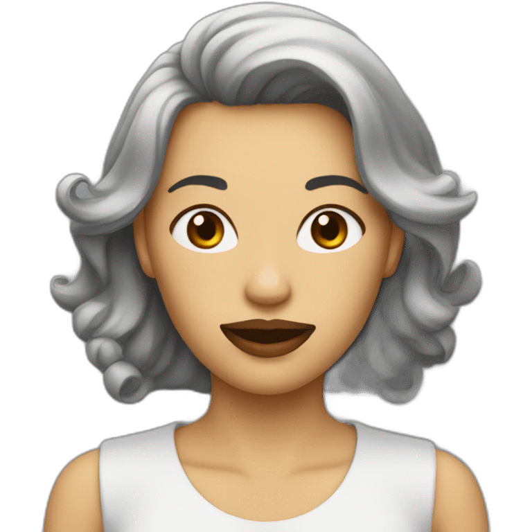 femme avec la bouche à l’envers  emoji