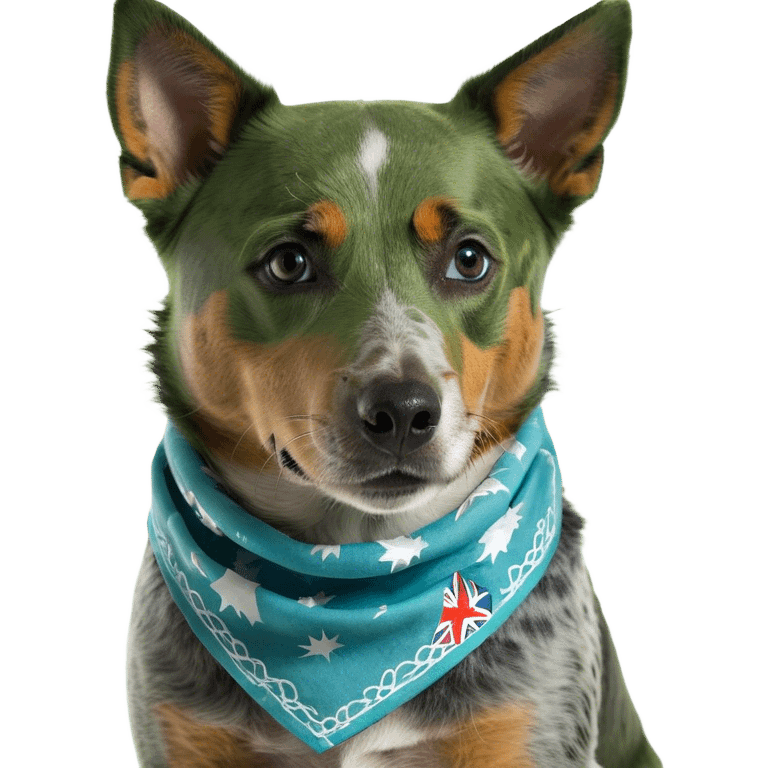 Australian blue heeler with only one patch on face emoji