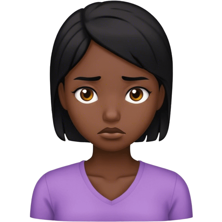 a black hair girl is tired of living alone emoji