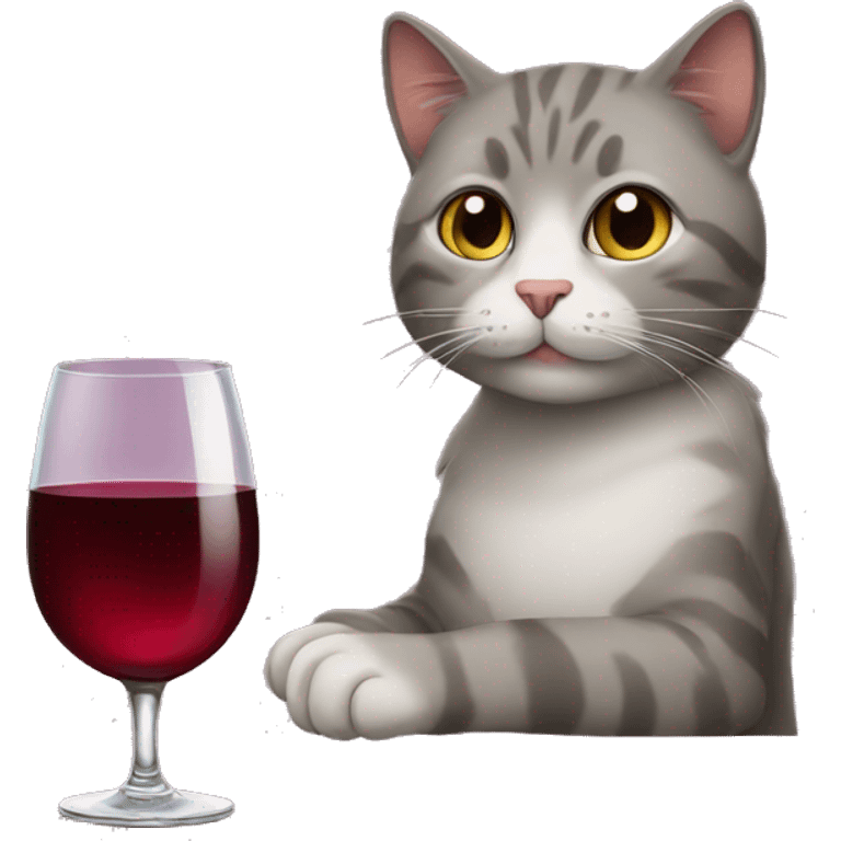 cat drinking a glass of wine  emoji